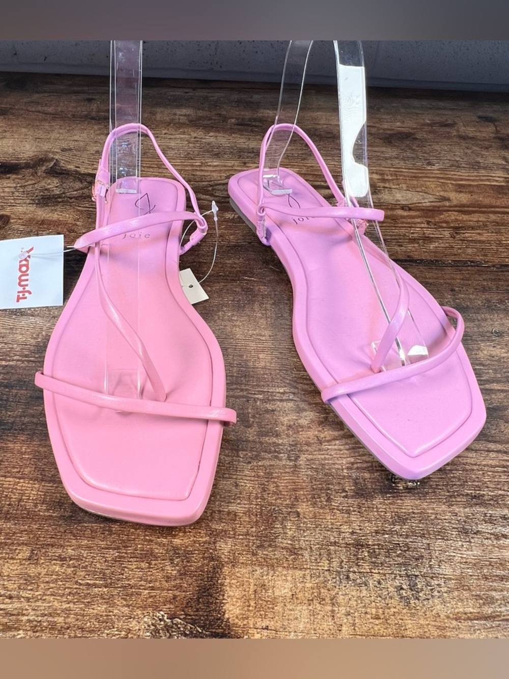 Joie Sandals Pink Thong Toe Post Glory NWT Flats Slip On Buckle Side Women's 7.5